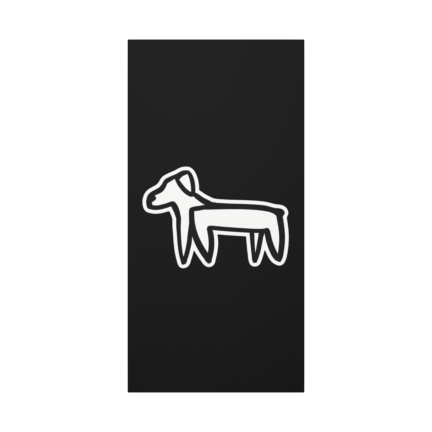 Dog Canvas Print on Black (Sticker Style Dog) - Dog Art Print