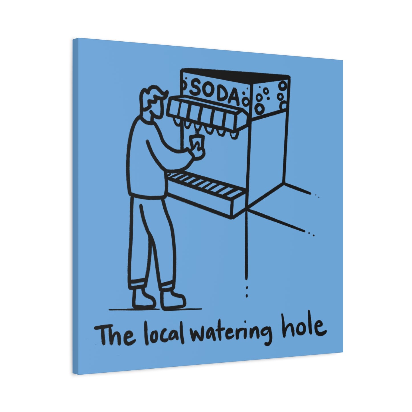 Local Watering Hole Canvas Print - Blue