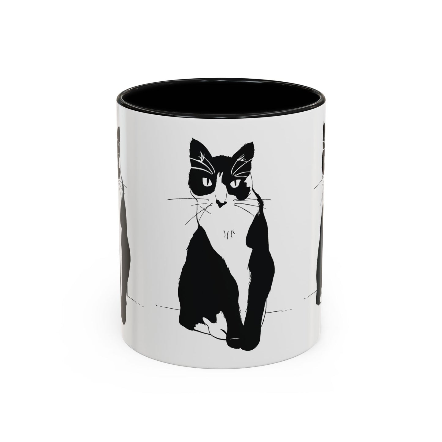 Three Cats Accent Mug (Transparent Style Cat) - Three Cats Edition Cat Mug