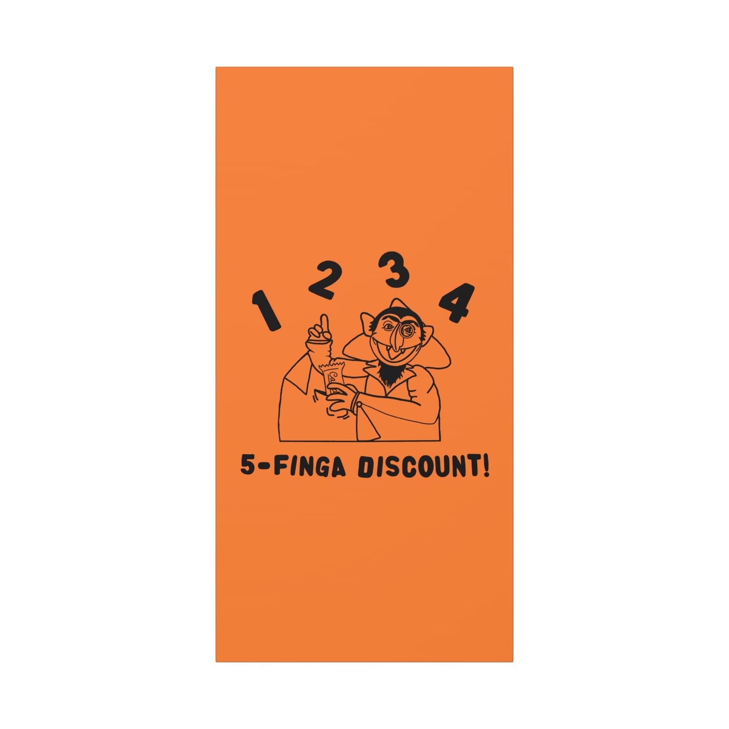 Five Finger Discount Outline Canvas Print Light Orange - Sesame Street The Count Parody Art Print