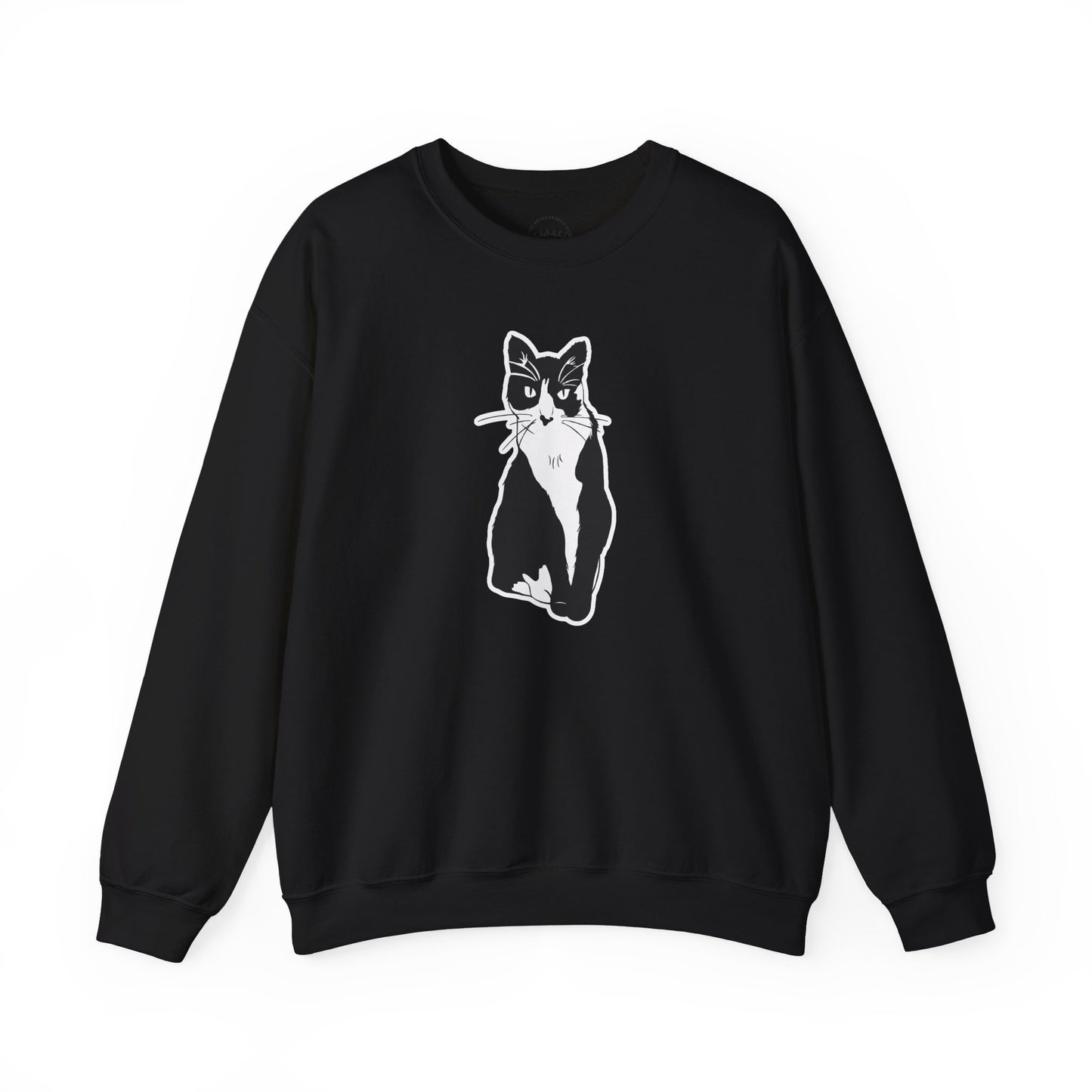 Cat Sweatshirt (Sticker Style Cat) - Cat Drawing Sweatshirt
