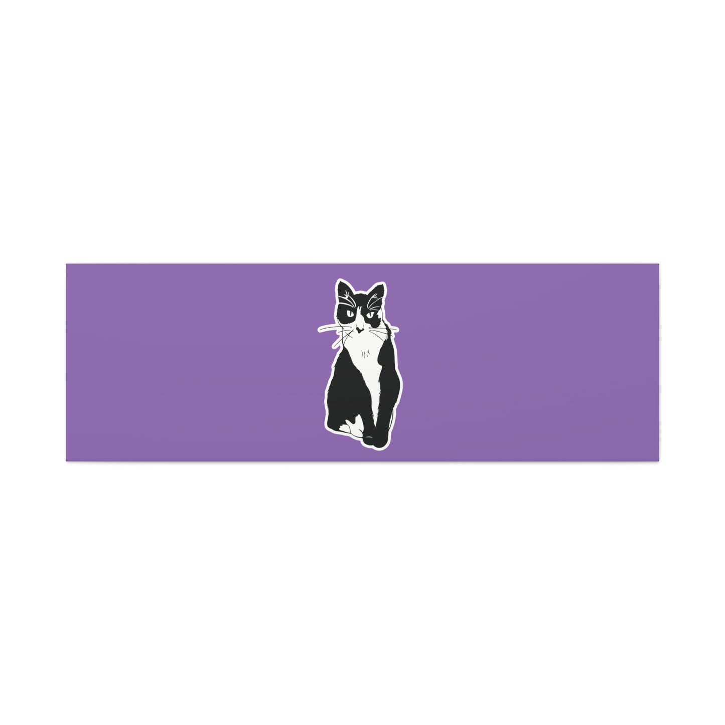 Cat Canvas on Light Purple (Sticker Style Cat) - Cat Drawing Art
