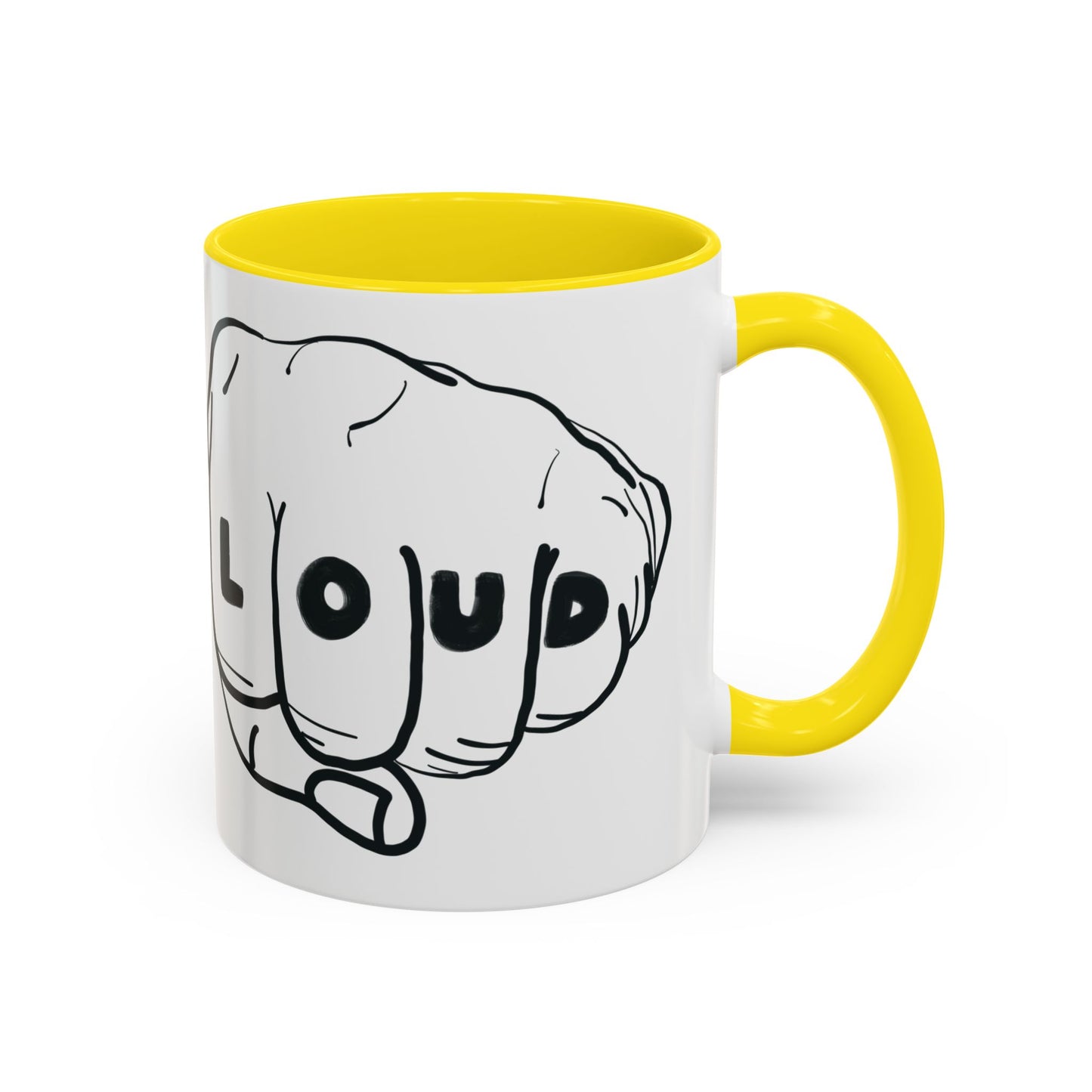 Live Loud Knuckle Tats Tattooed Fists Loudest Accent Mug