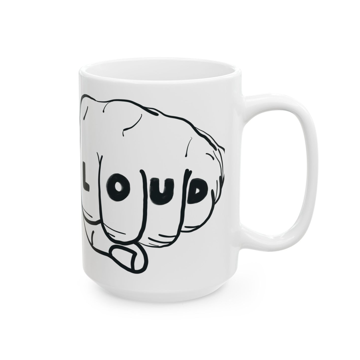Live Loud Knuckle Tats Tattooed Fists Mug