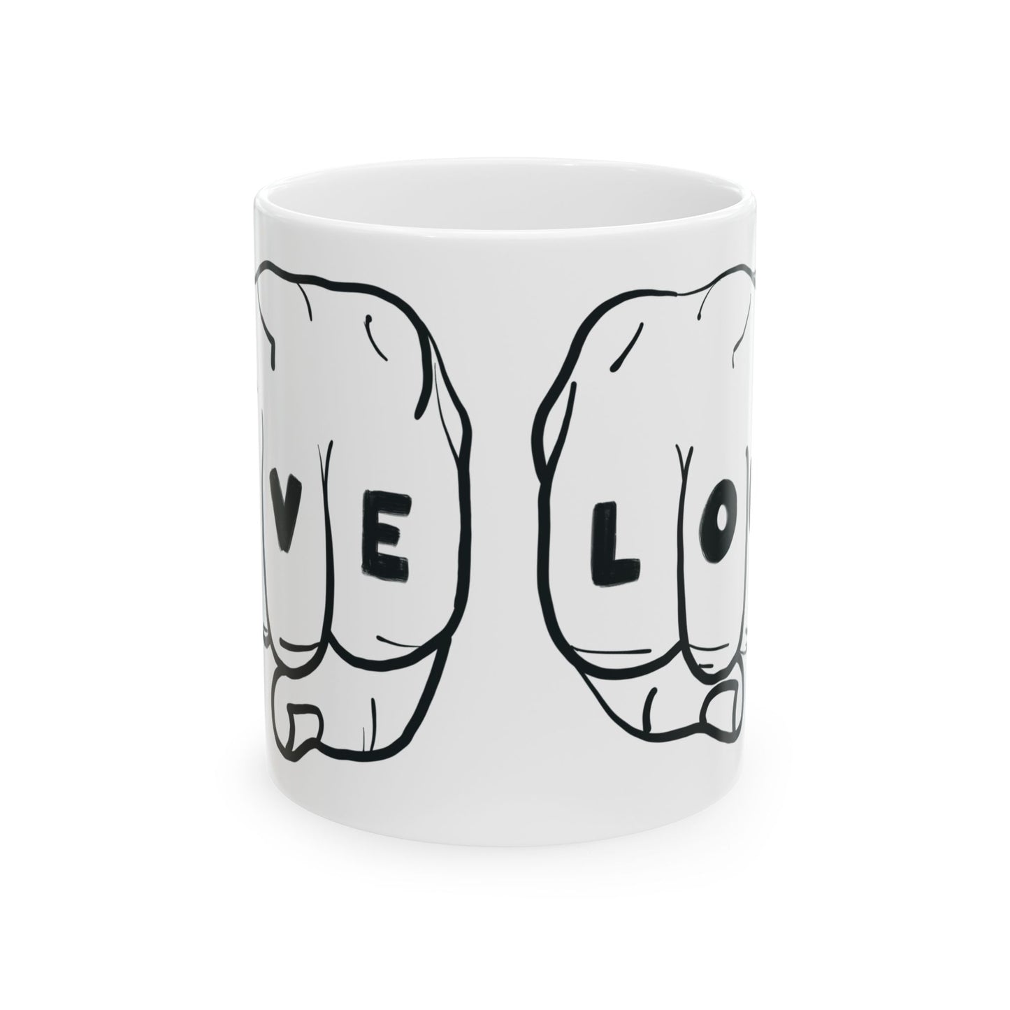 Live Loud Knuckle Tats Tattooed Fists Mug