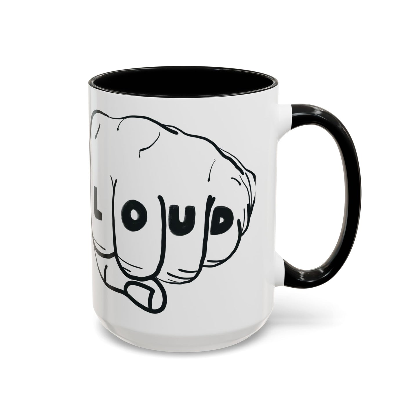 Live Loud Knuckle Tats Tattooed Fists Loudest Accent Mug