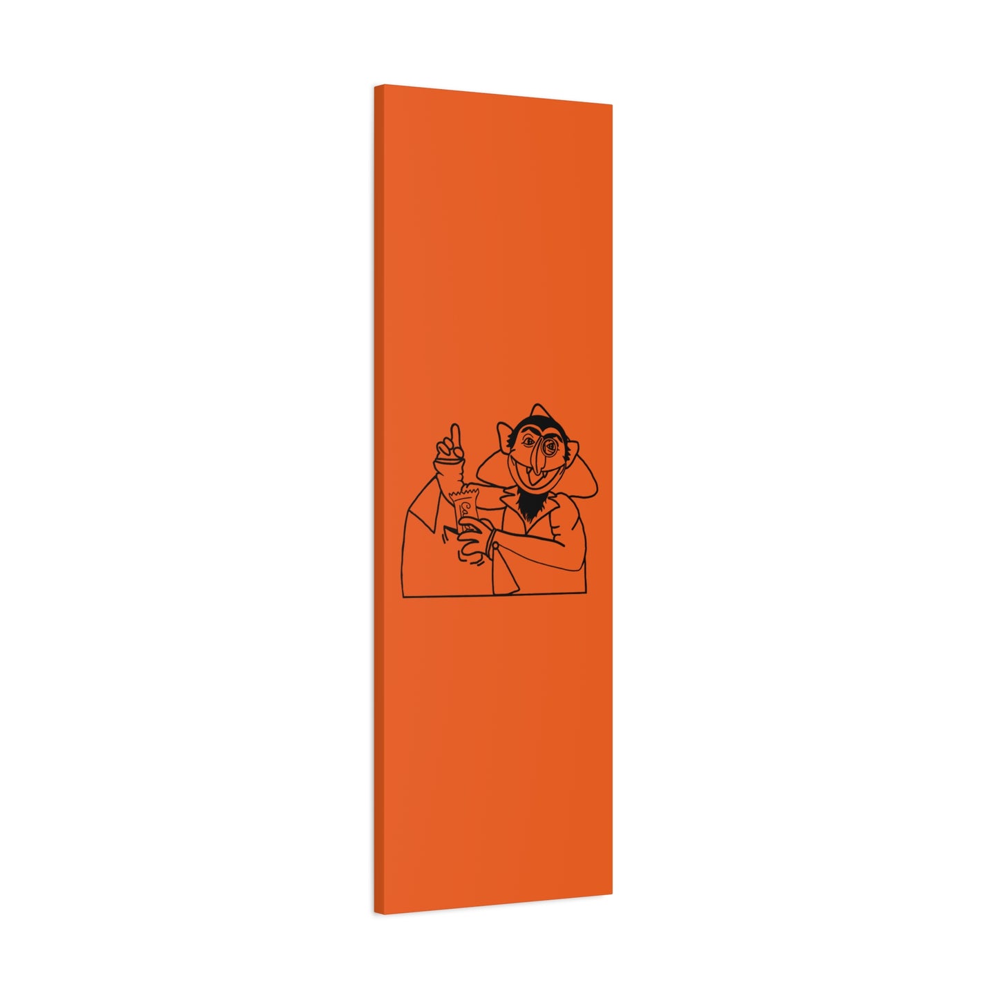 The Count Stealing Candy Outline Canvas Print Orange - Sesame Street The Count Parody Art Print
