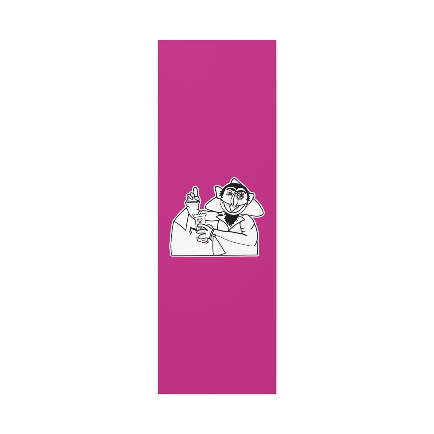 The Count Stealing Candy Outline Canvas Print Pink - Sesame Street The Count Parody Art