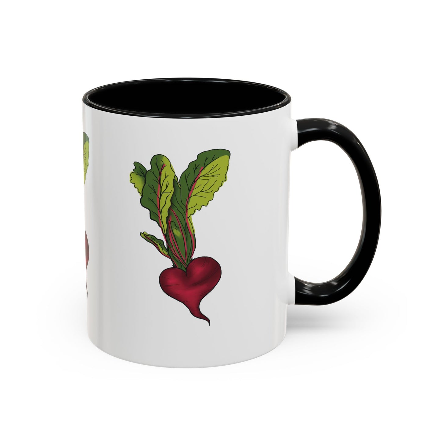 Triple Heart Beet Accent Mug