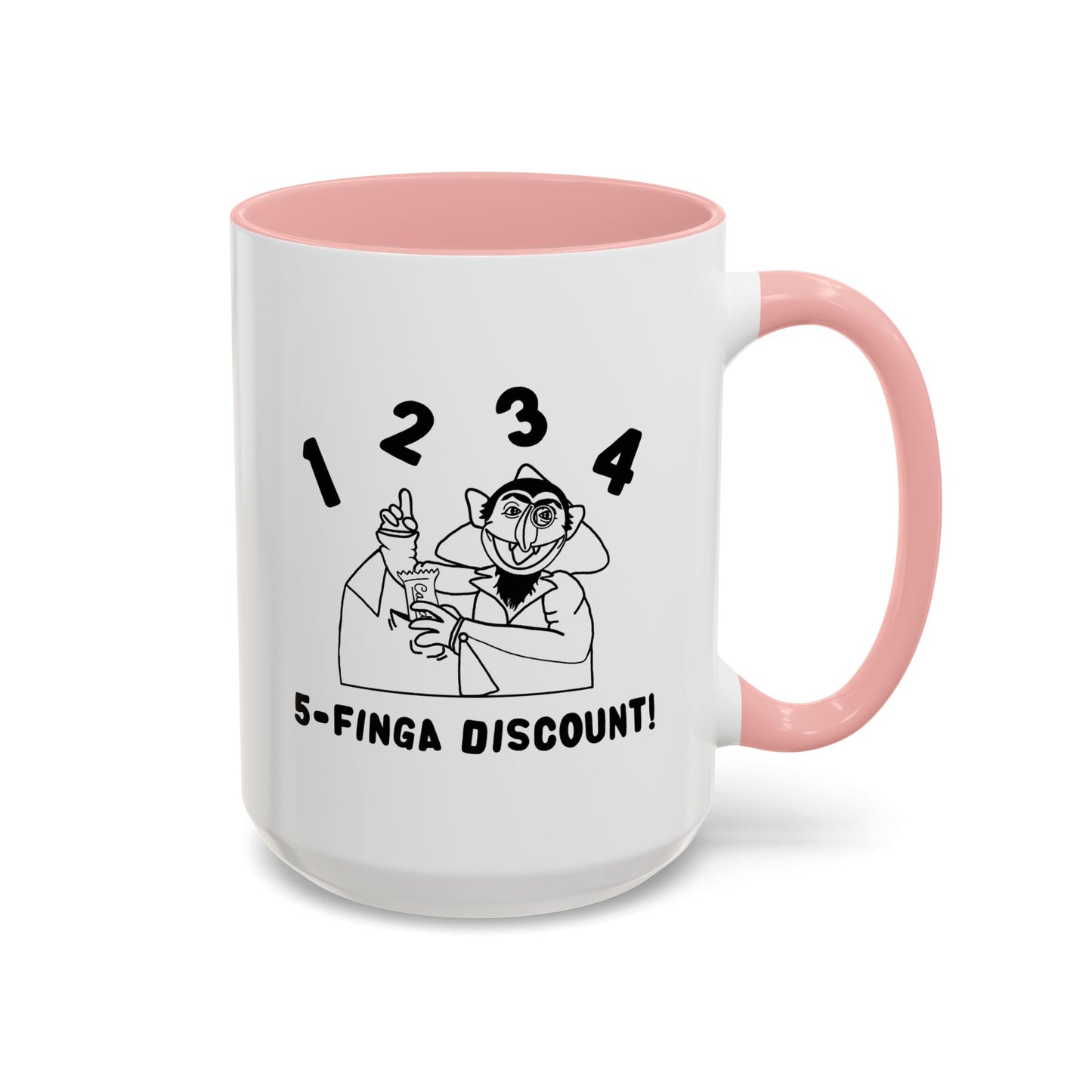 Five Finger Discount Outline Mug - Sesame Street The Count Parody Coffee Mug