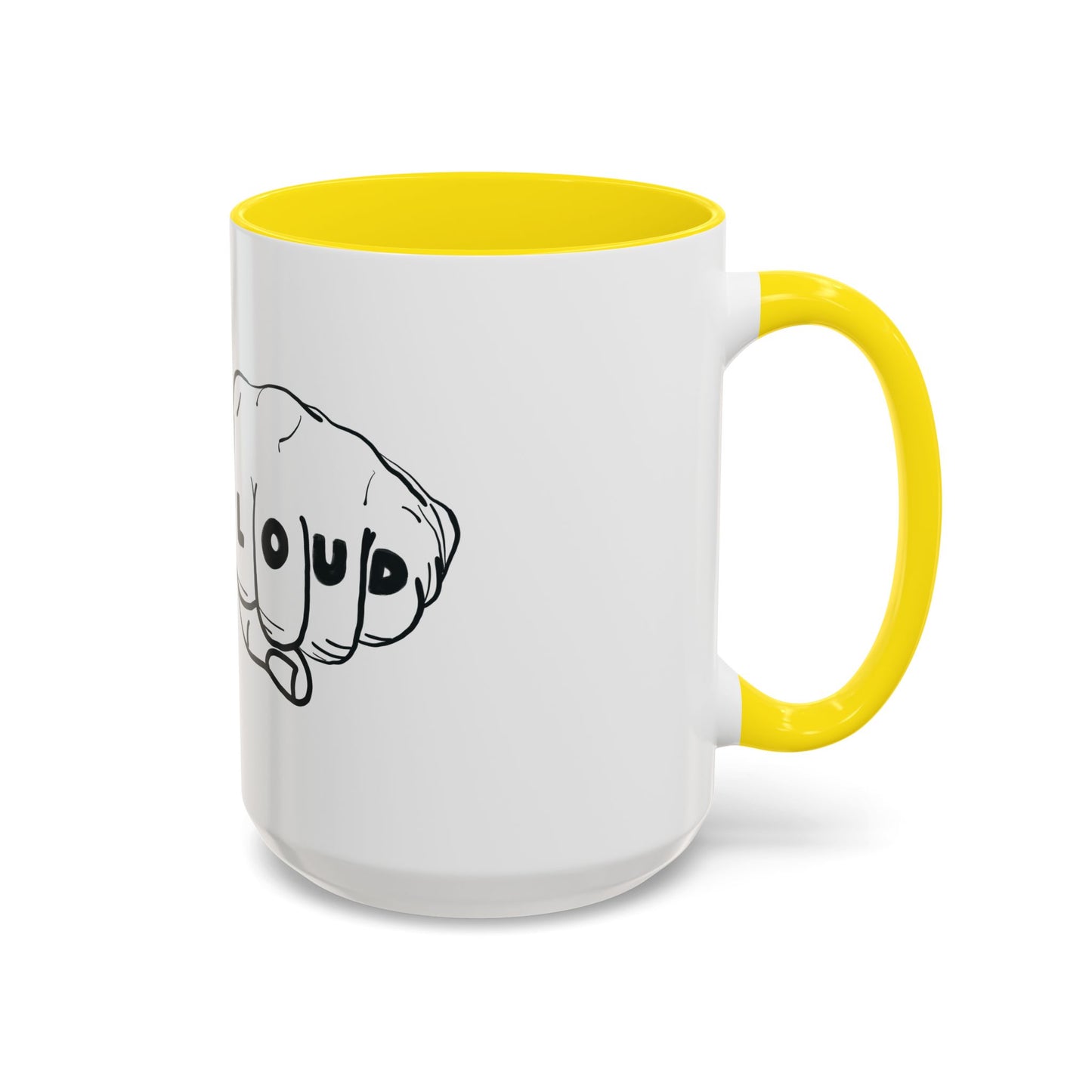 Live Loud Knuckle Tats Tattooed Fists Accent Mug