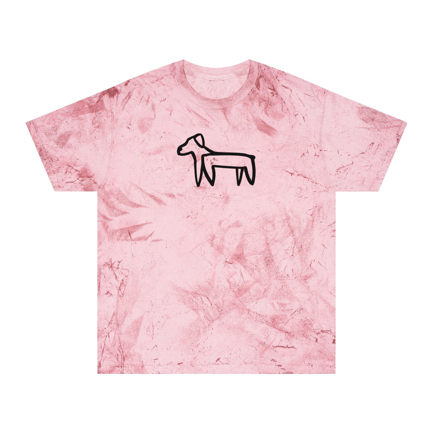 Dog Line Drawing Color Blast Tee