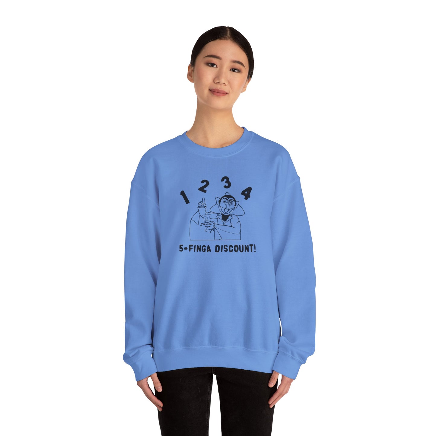 Five Finger Discount Outline Sweatshirt - Sesame Street The Count Parody Sweatshirt