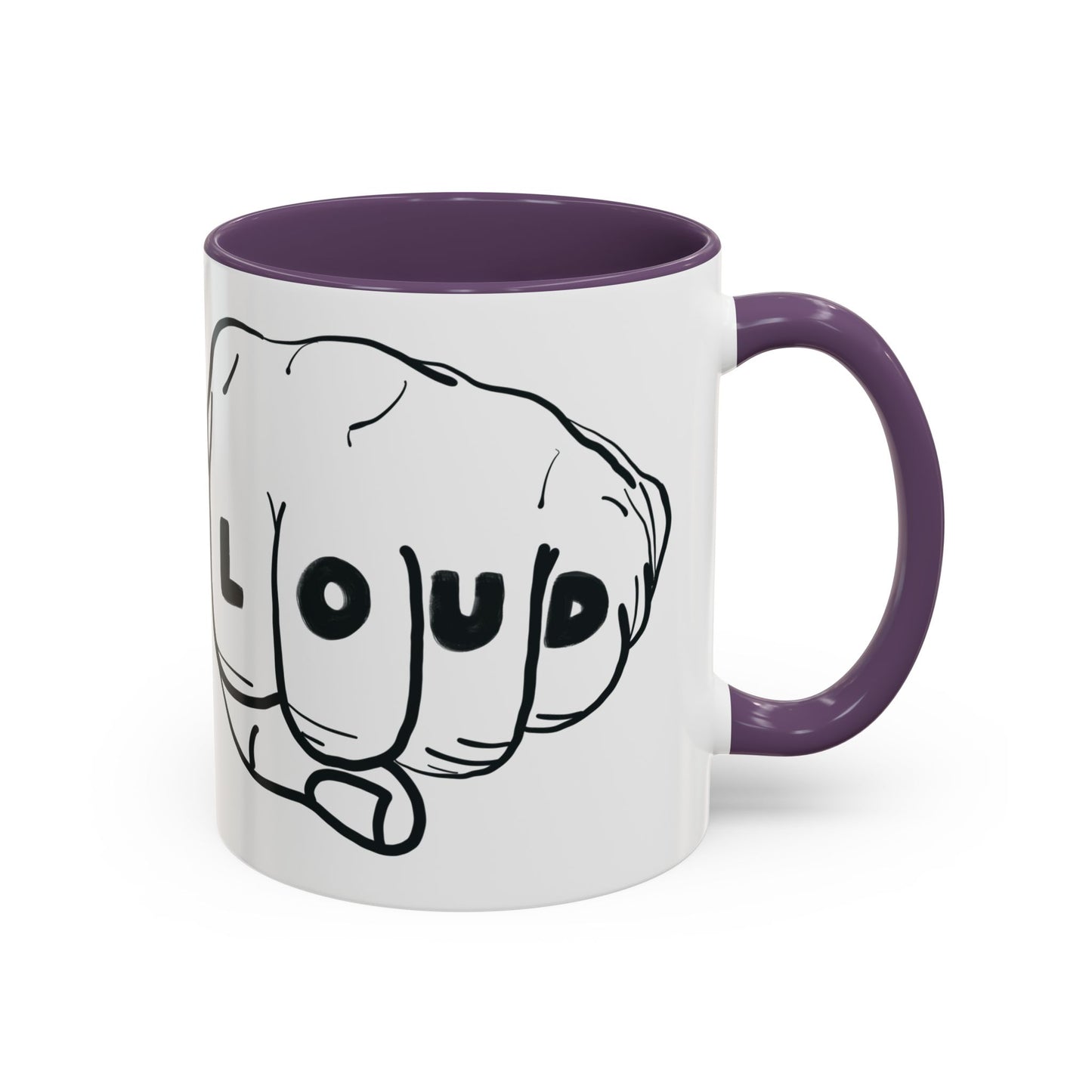 Live Loud Knuckle Tats Tattooed Fists Loudest Accent Mug