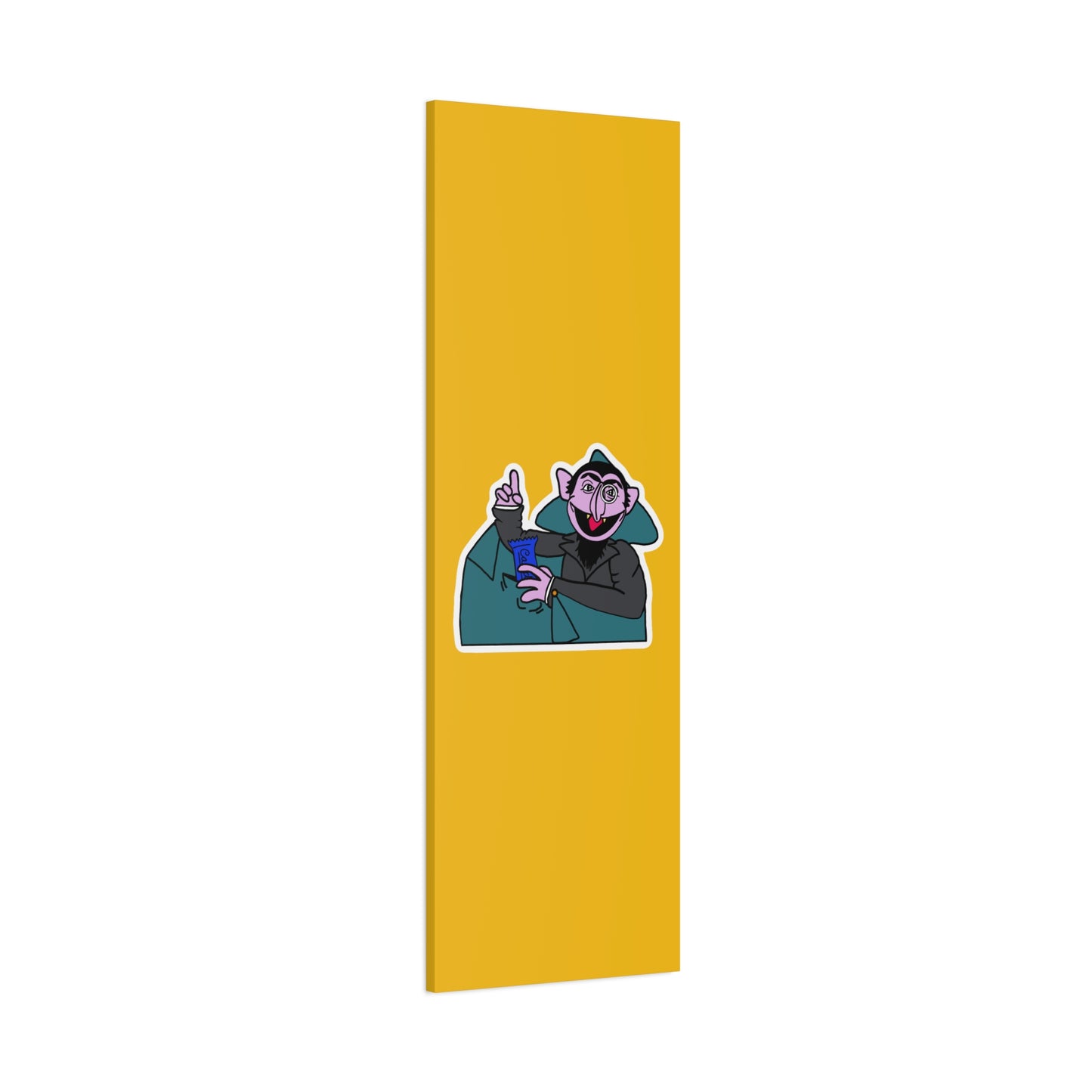 The Count Stealing Candy Canvas Print Yellow - Sesame Street The Count Parody Art