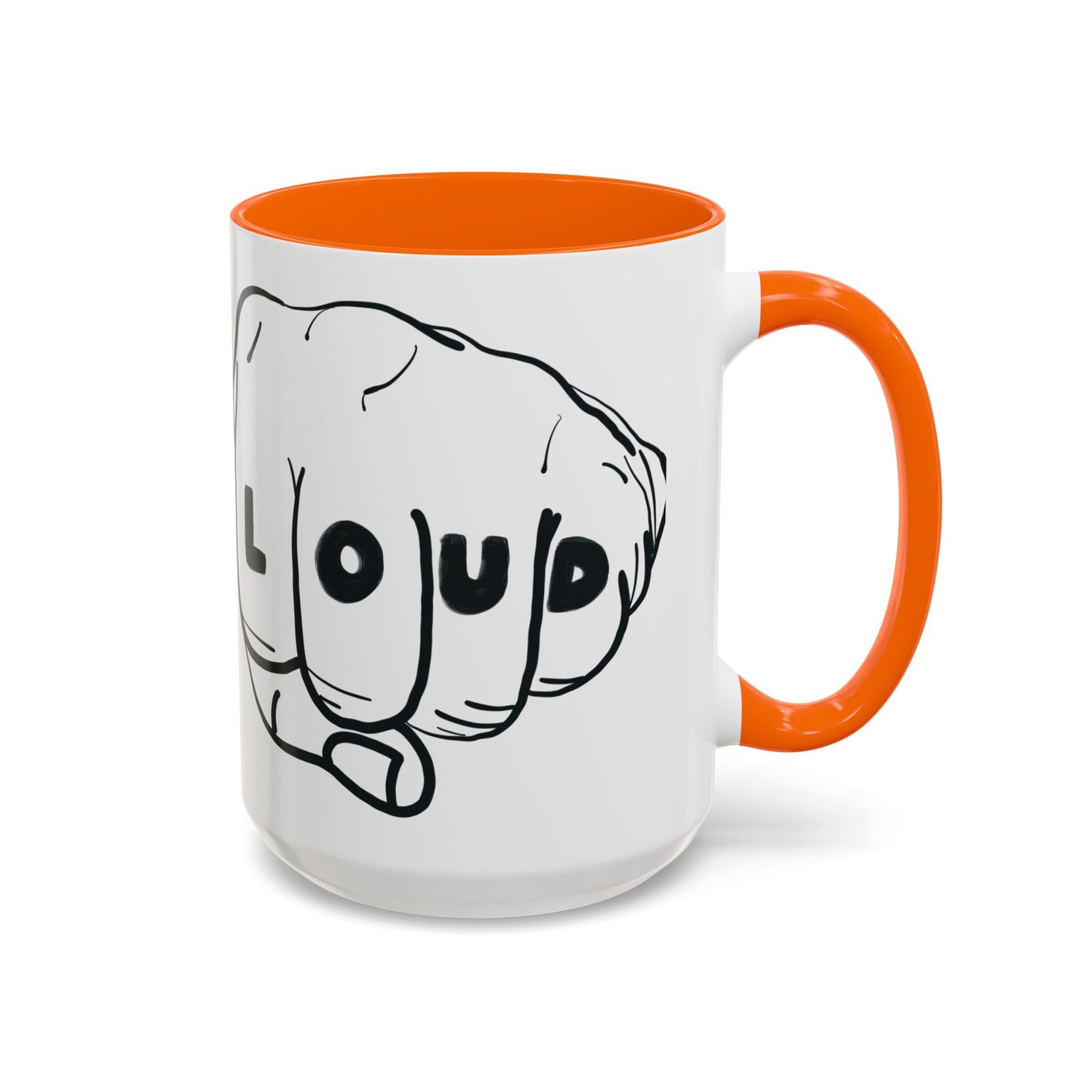 Live Loud Knuckle Tats Tattooed Fists Loudest Accent Mug