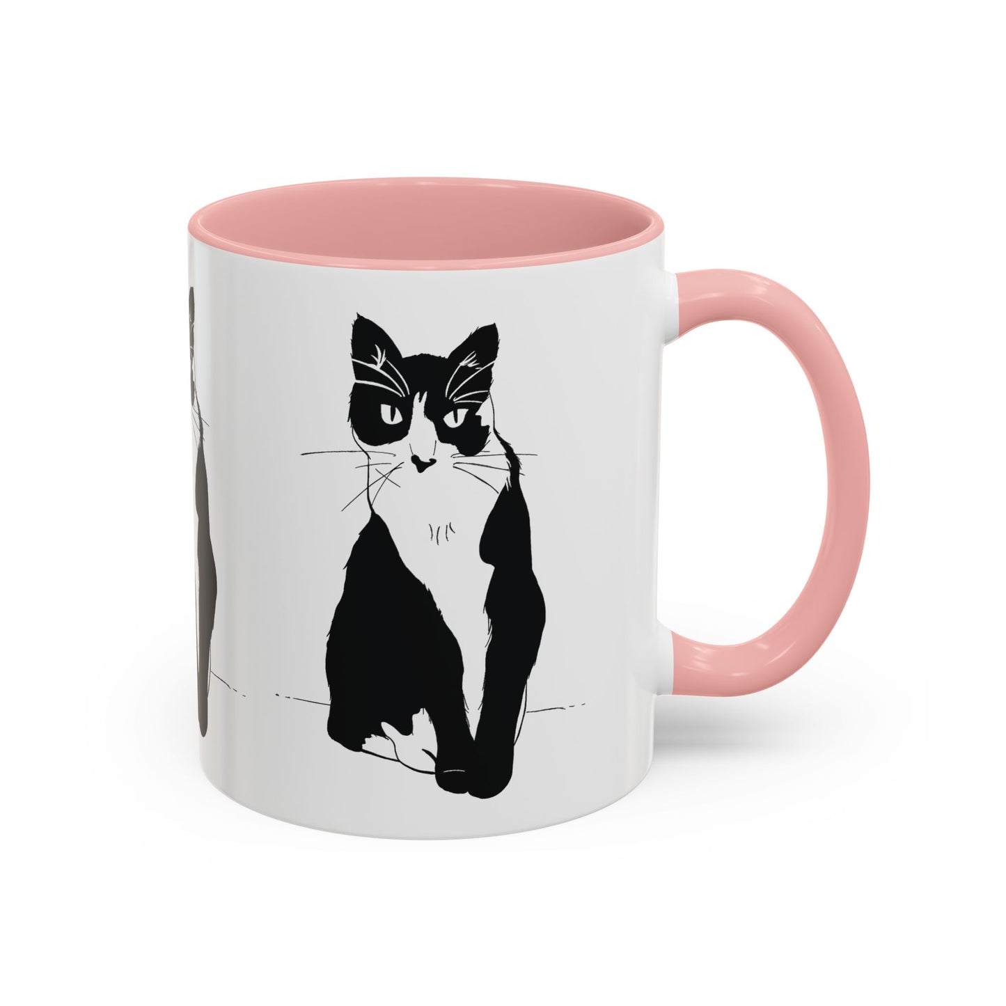 Three Cats Accent Mug (Transparent Style Cat) - Three Cats Edition Cat Mug