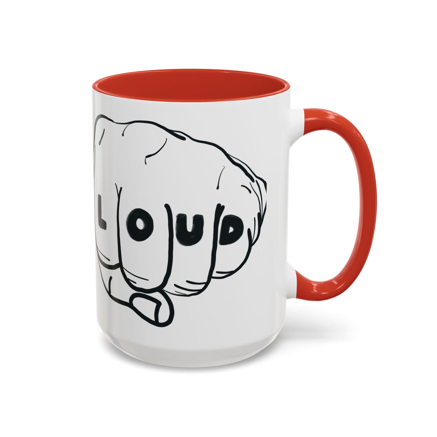 Live Loud Knuckle Tats Tattooed Fists Loudest Accent Mug