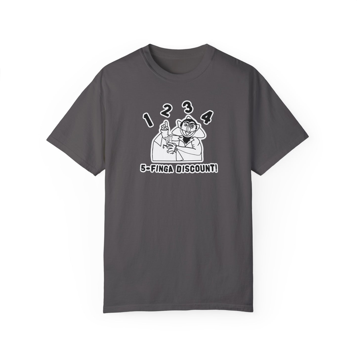 Five Finger Discount Outline Tee - Sesame Street The Count Parody Shirt