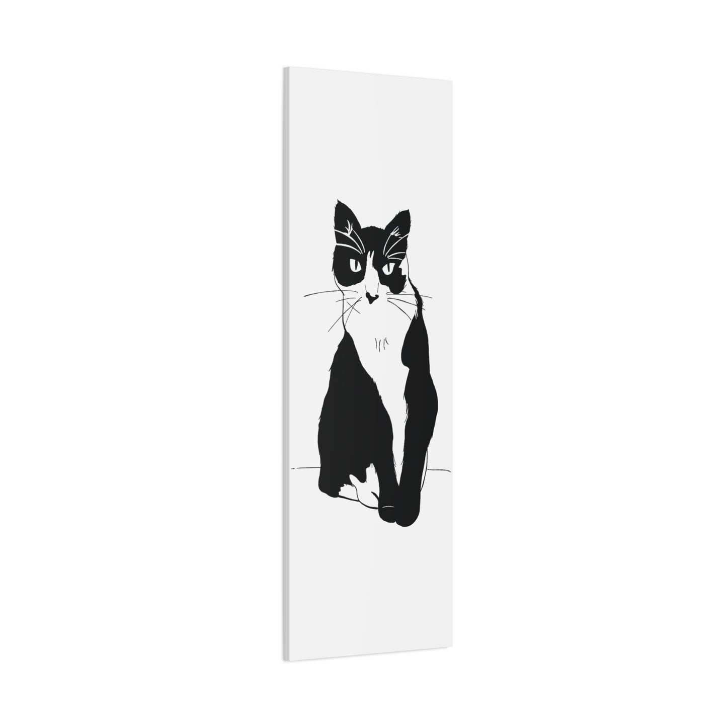 Cat Canvas Print on White (Transparent Style Cat) - Cat Drawing Art