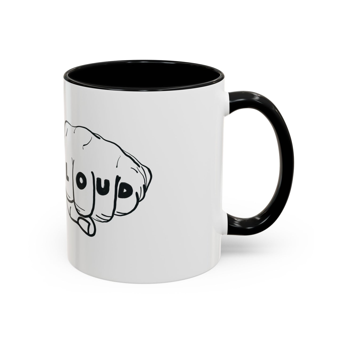 Live Loud Knuckle Tats Tattooed Fists Accent Mug