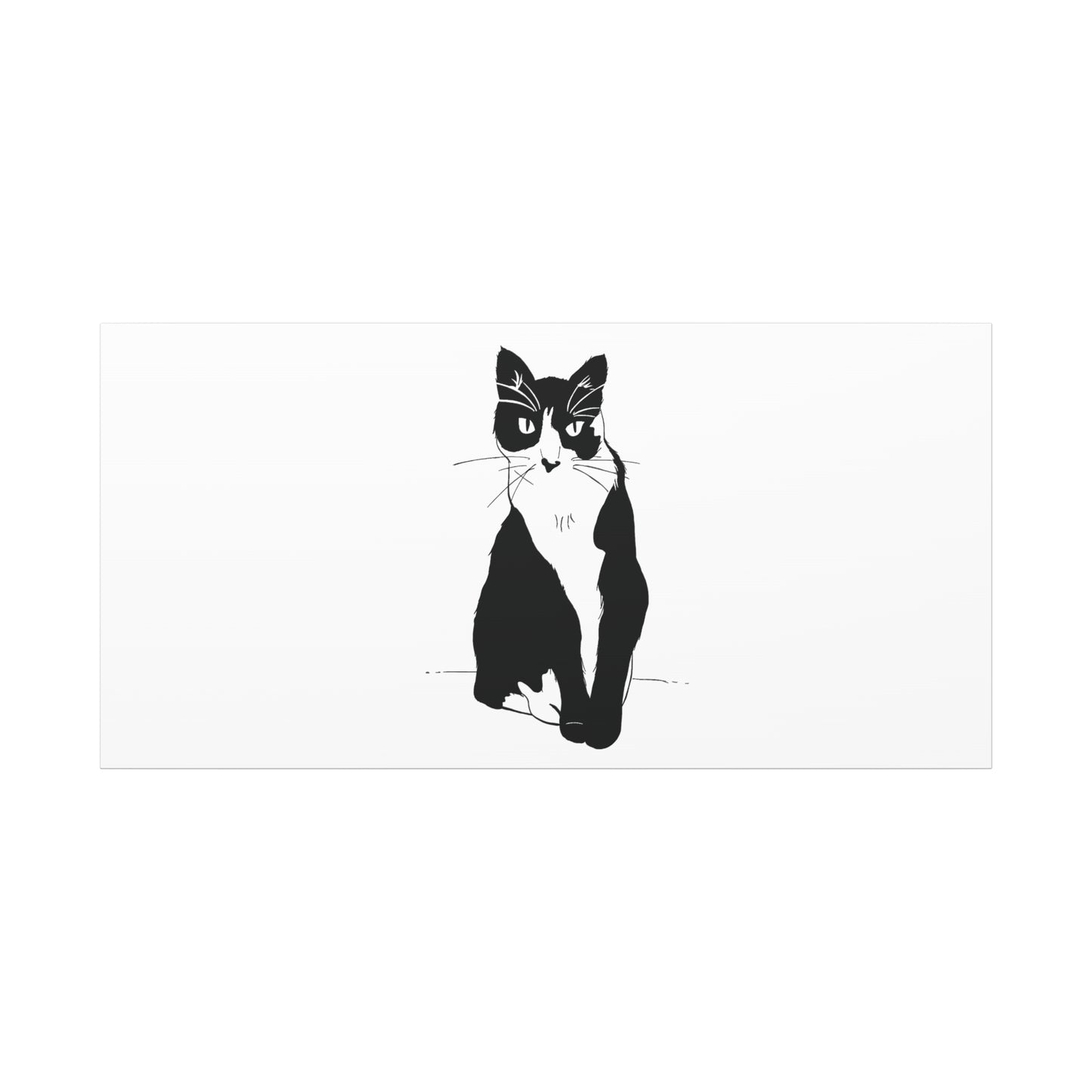 Cat Canvas Print on White (Transparent Style Cat) - Cat Drawing Art