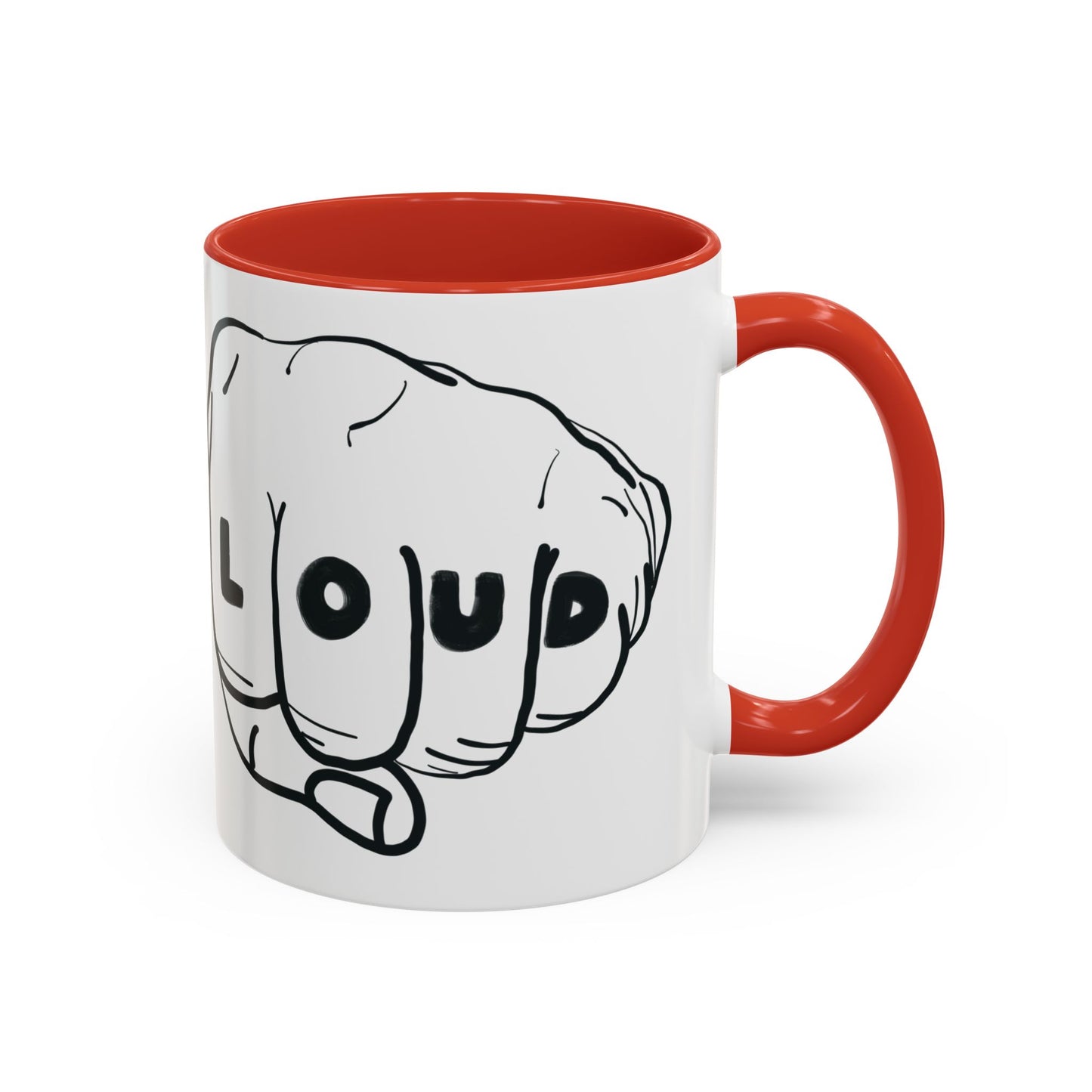 Live Loud Knuckle Tats Tattooed Fists Loudest Accent Mug