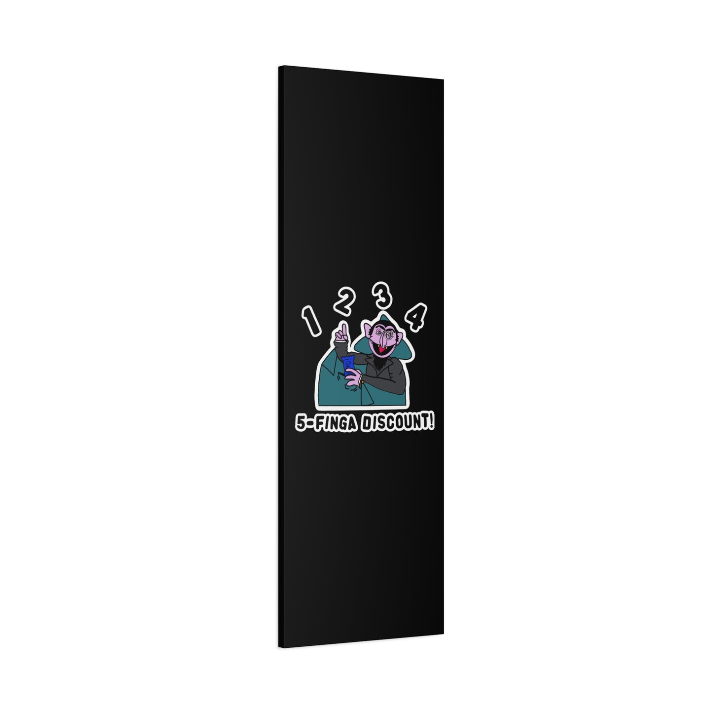 Five Finger Discount Canvas Print Black - Sesame Street The Count Parody Art Print