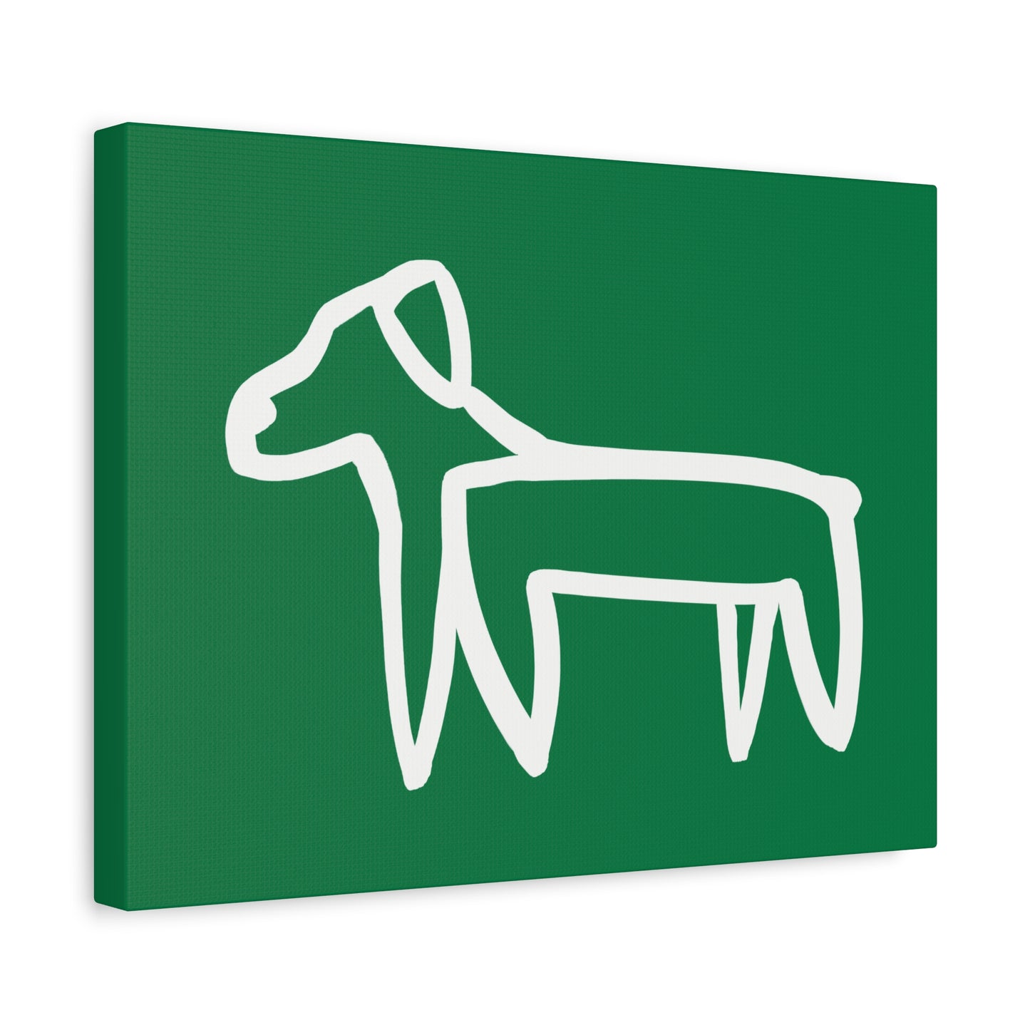 Dog Canvas Print on Green (Transparent Style White Dog) - Dog Art Print
