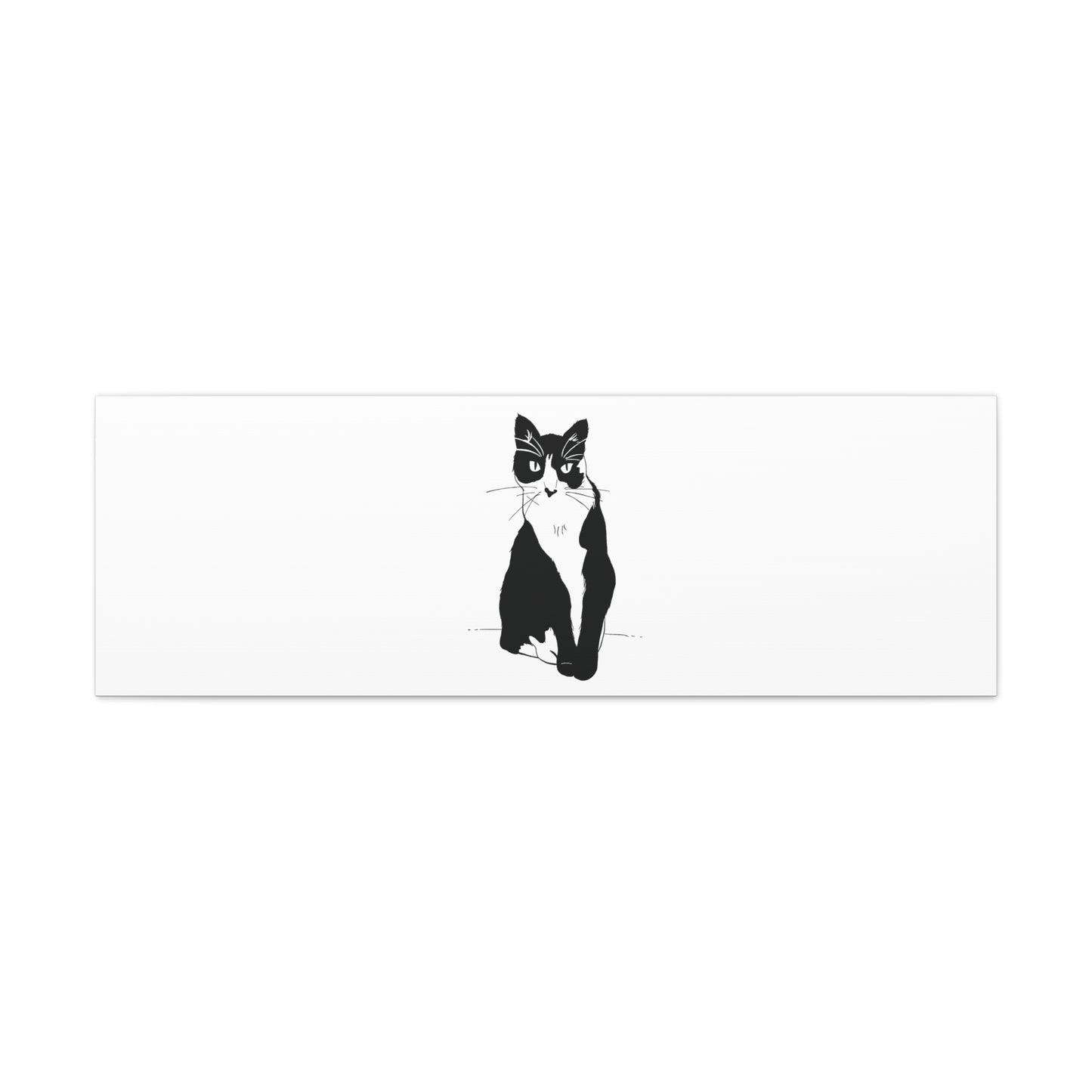 Cat Canvas Print on White (Transparent Style Cat) - Cat Drawing Art