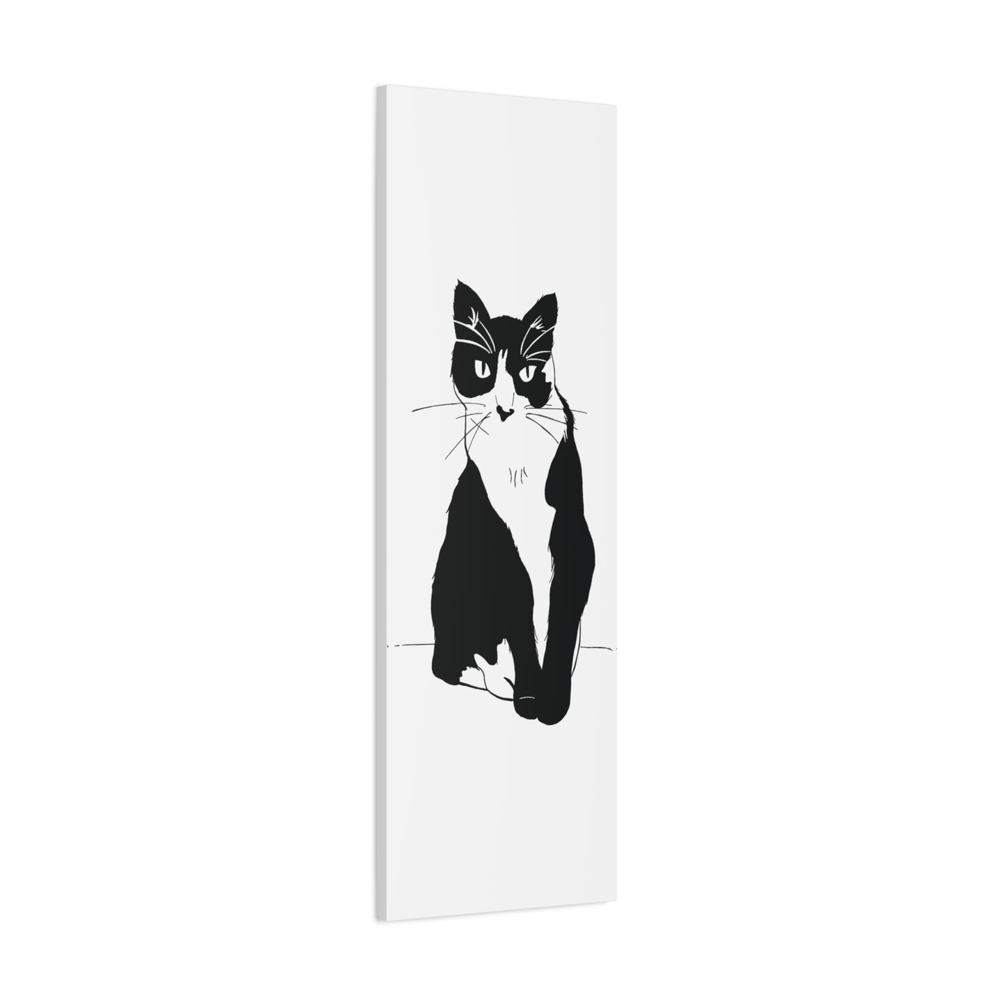 Cat Canvas Print on White (Transparent Style Cat) - Cat Drawing Art