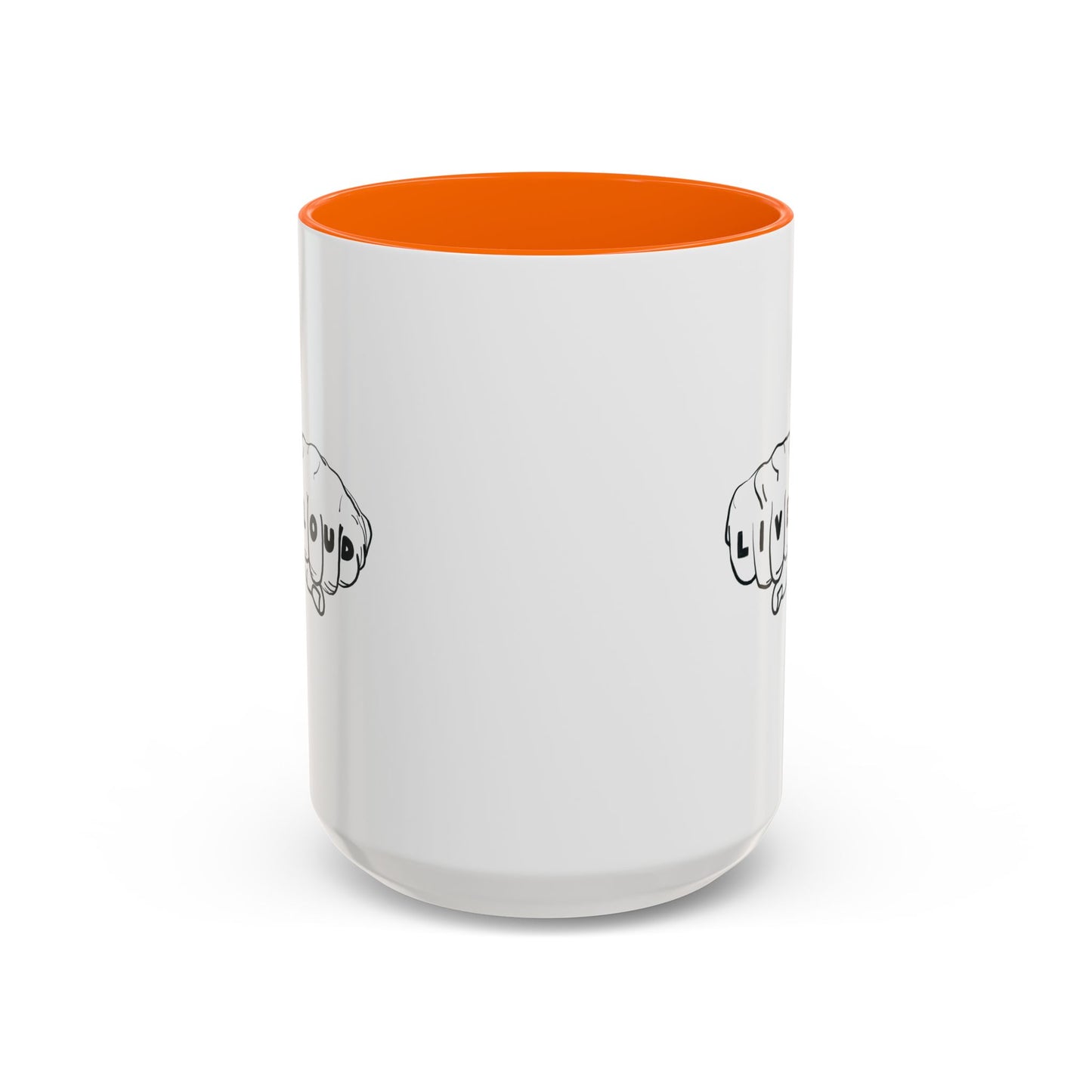 Live Loud Knuckle Tats Tattooed Fists - Four Fists Accent Mug