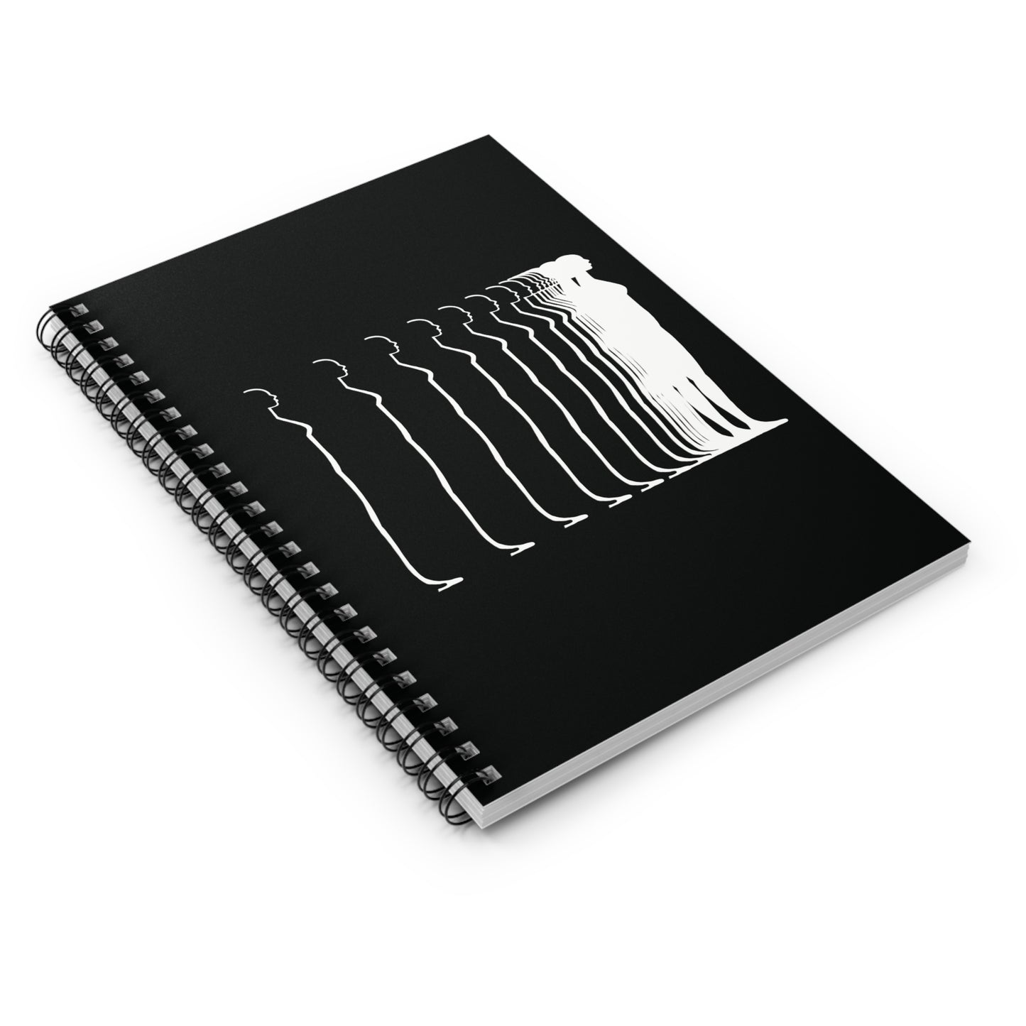 Transcending Spiral Notebook Black Background - Ruled Line