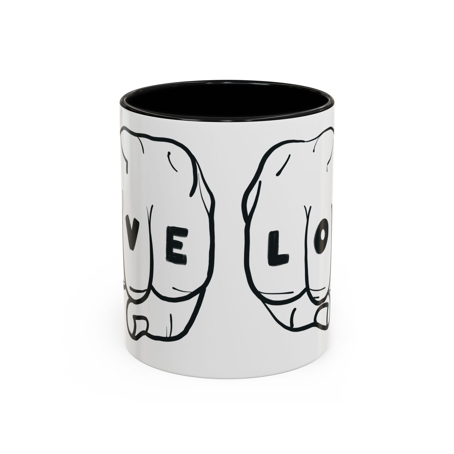 Live Loud Knuckle Tats Tattooed Fists Loudest Accent Mug