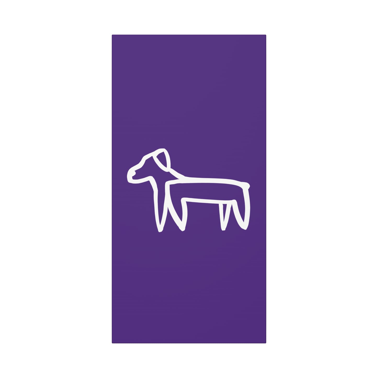 Dog Canvas Print on Purple (Transparent Style White Dog) - Dog Art Print
