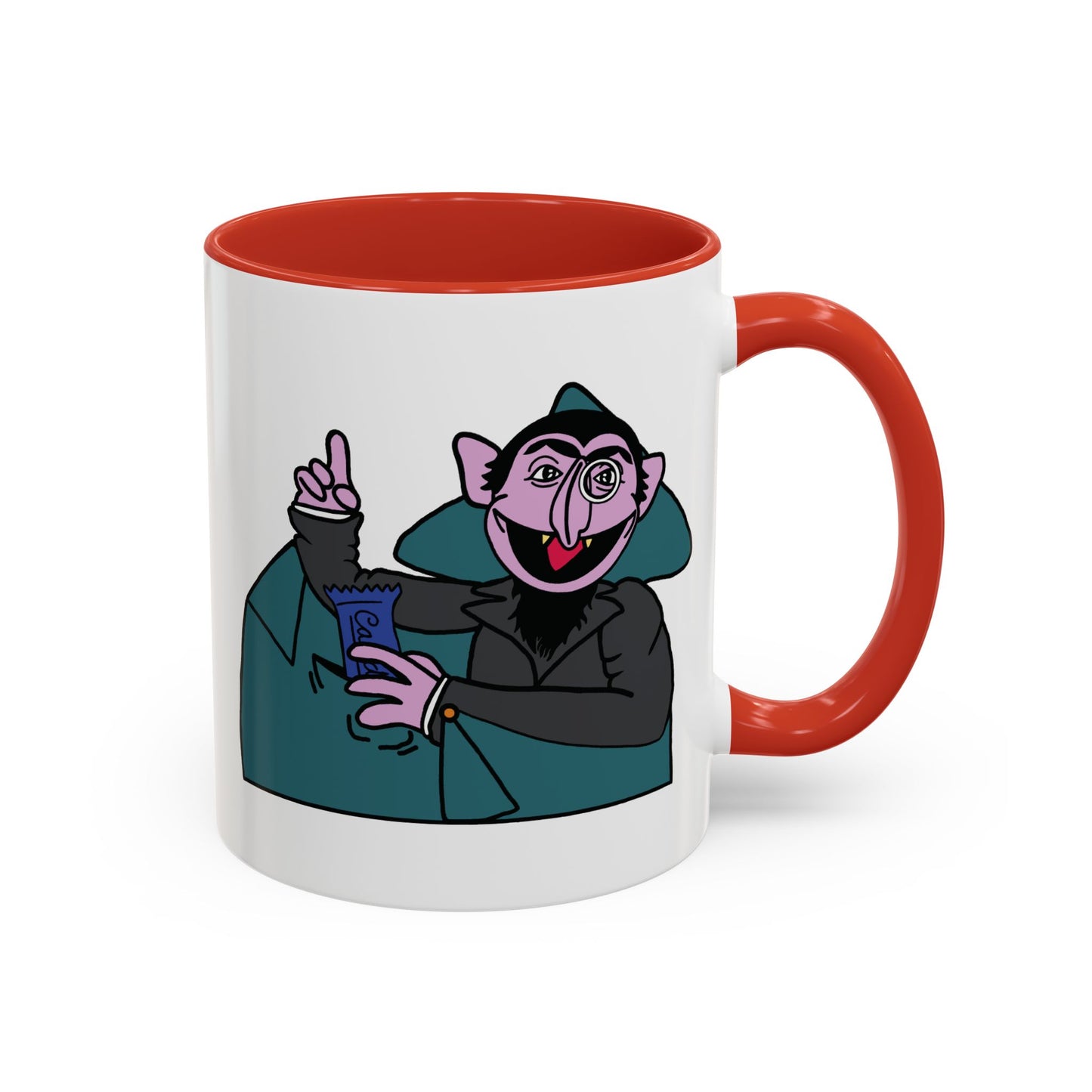 The Count Stealing Candy Accent Mug - Sesame Street The Count Parody Coffee Mug
