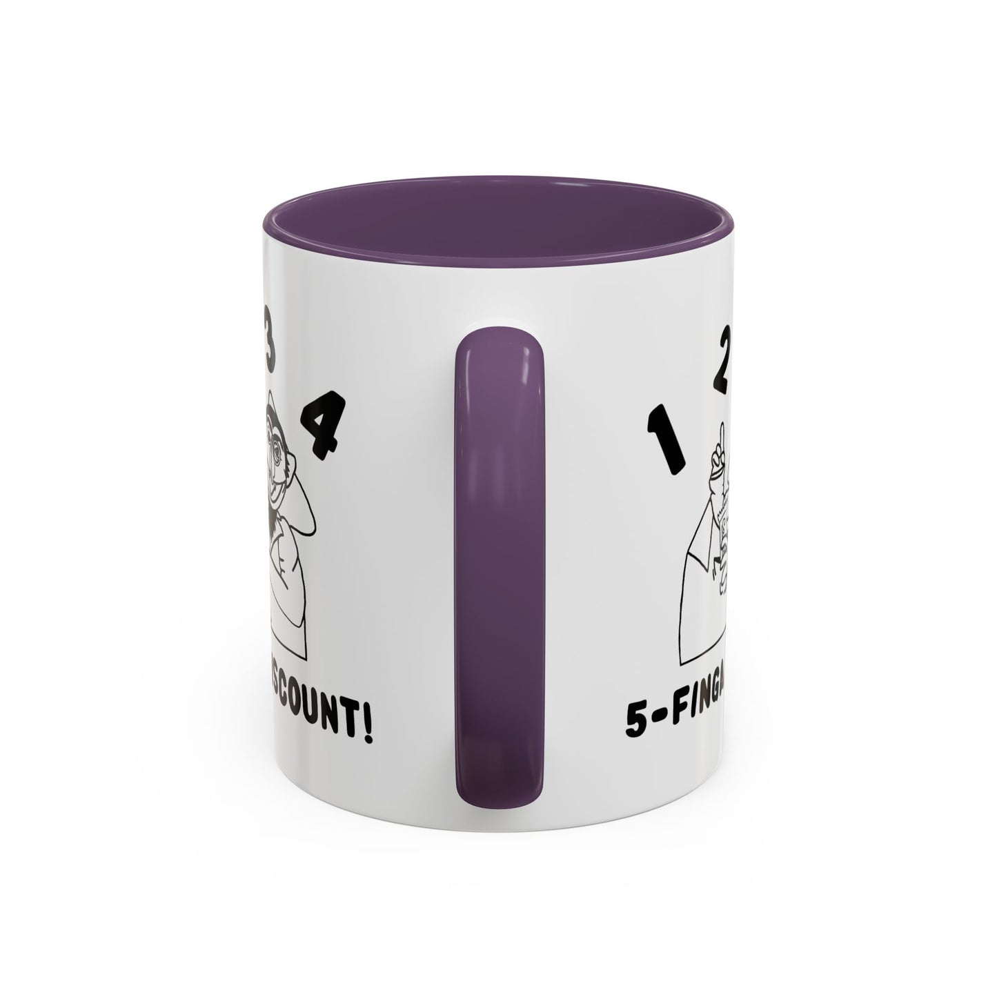 Five Finger Discount Outline Mug - Sesame Street The Count Parody Coffee Mug