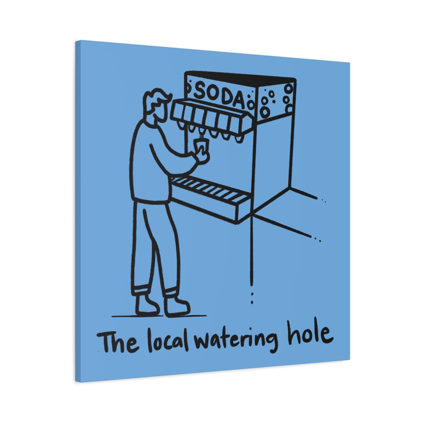 Local Watering Hole Canvas Print - Blue