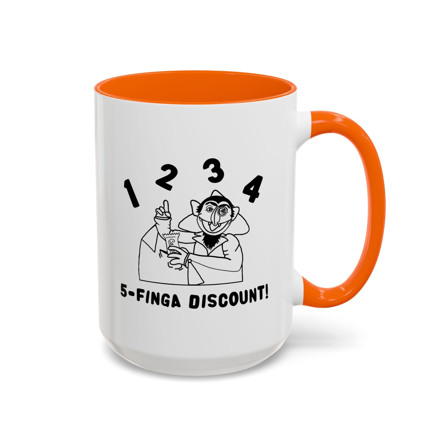 Five Finger Discount Outline Mug - Sesame Street The Count Parody Coffee Mug