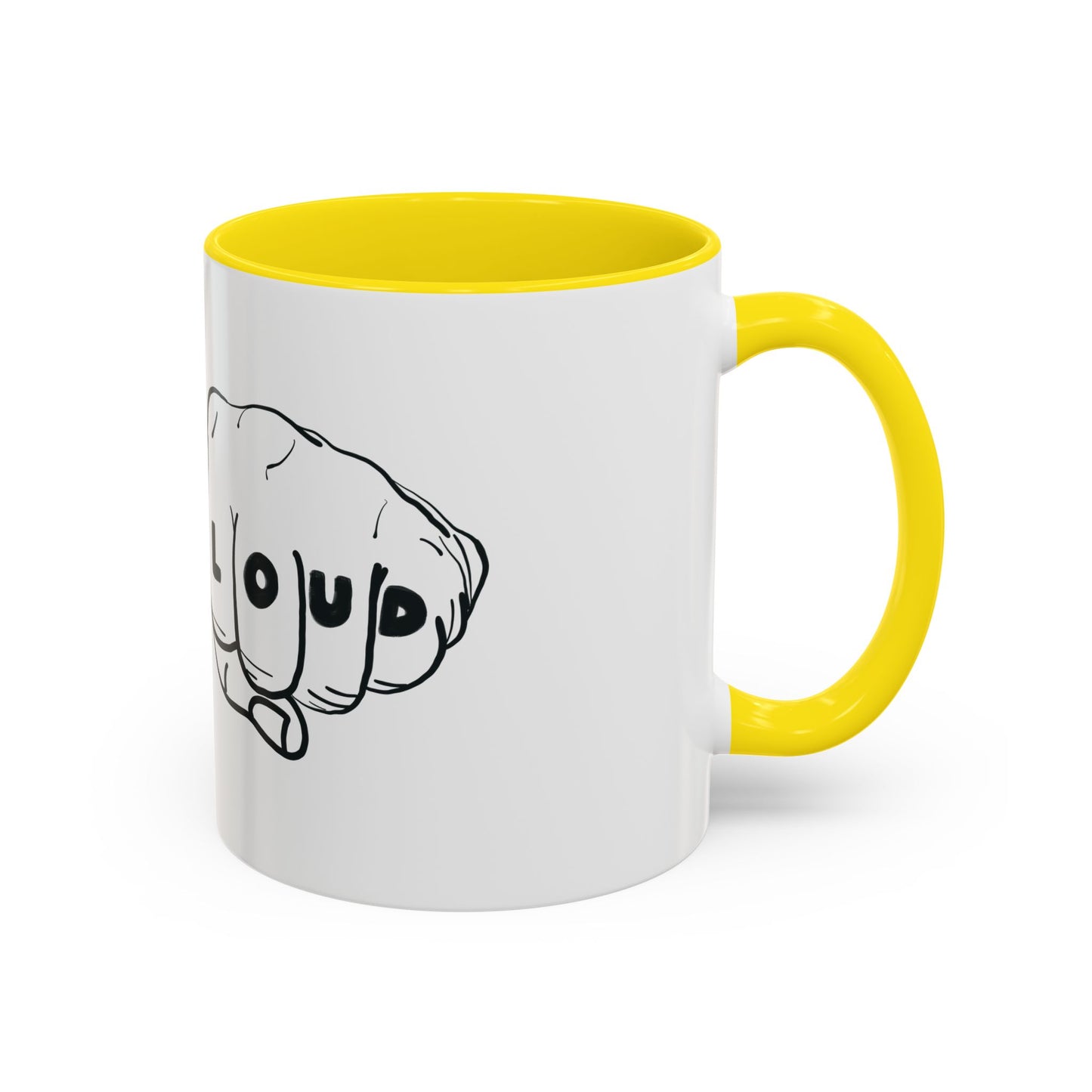 Live Loud Knuckle Tats Tattooed Fists Accent Mug