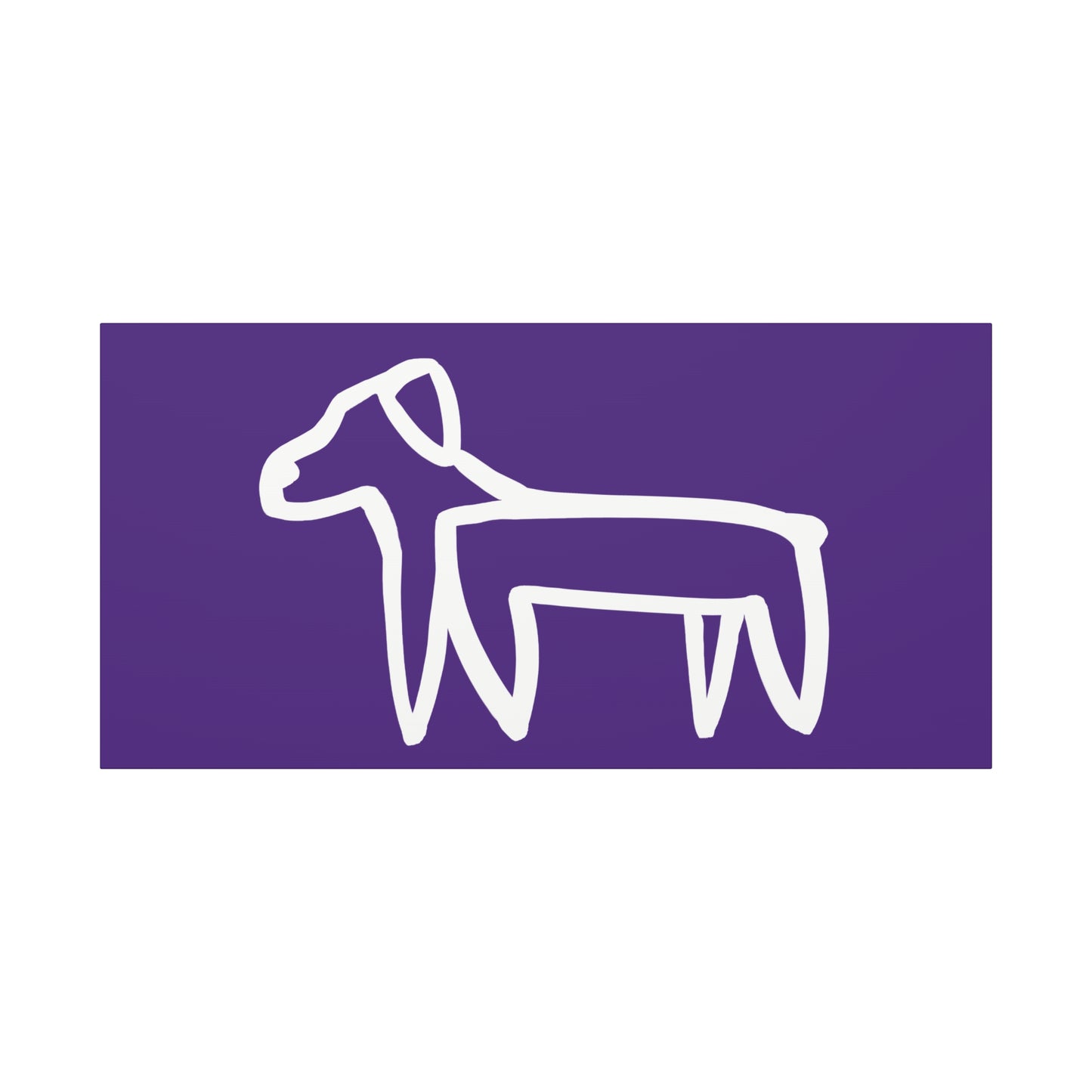 Dog Canvas Print on Purple (Transparent Style White Dog) - Dog Art Print