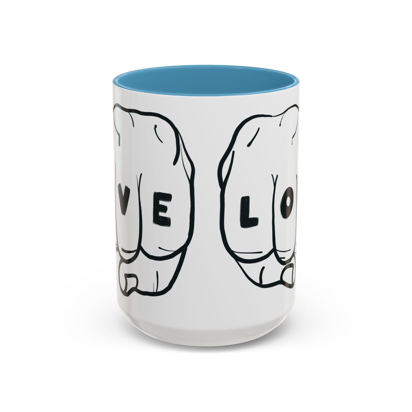 Live Loud Knuckle Tats Tattooed Fists Loudest Accent Mug