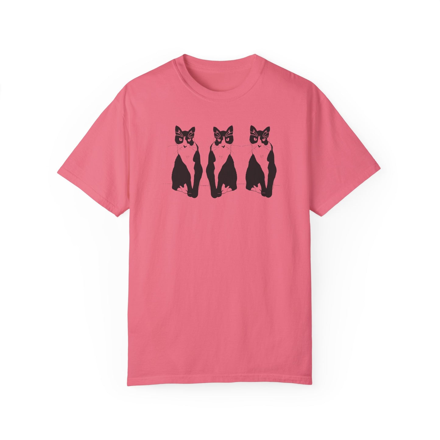Cat x3 Tee (Transparent Style Cat) - Cat Drawing Shirt
