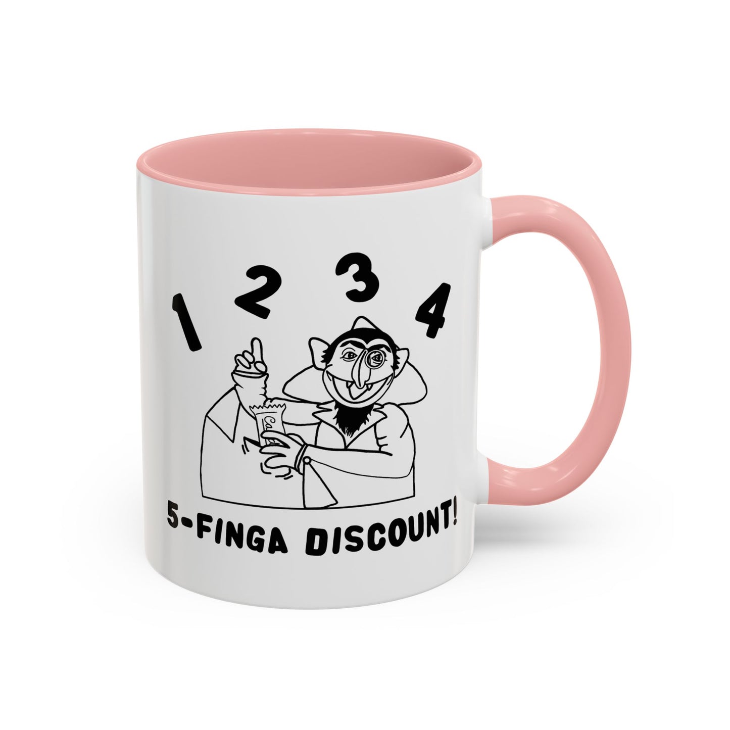Five Finger Discount Outline Mug - Sesame Street The Count Parody Coffee Mug