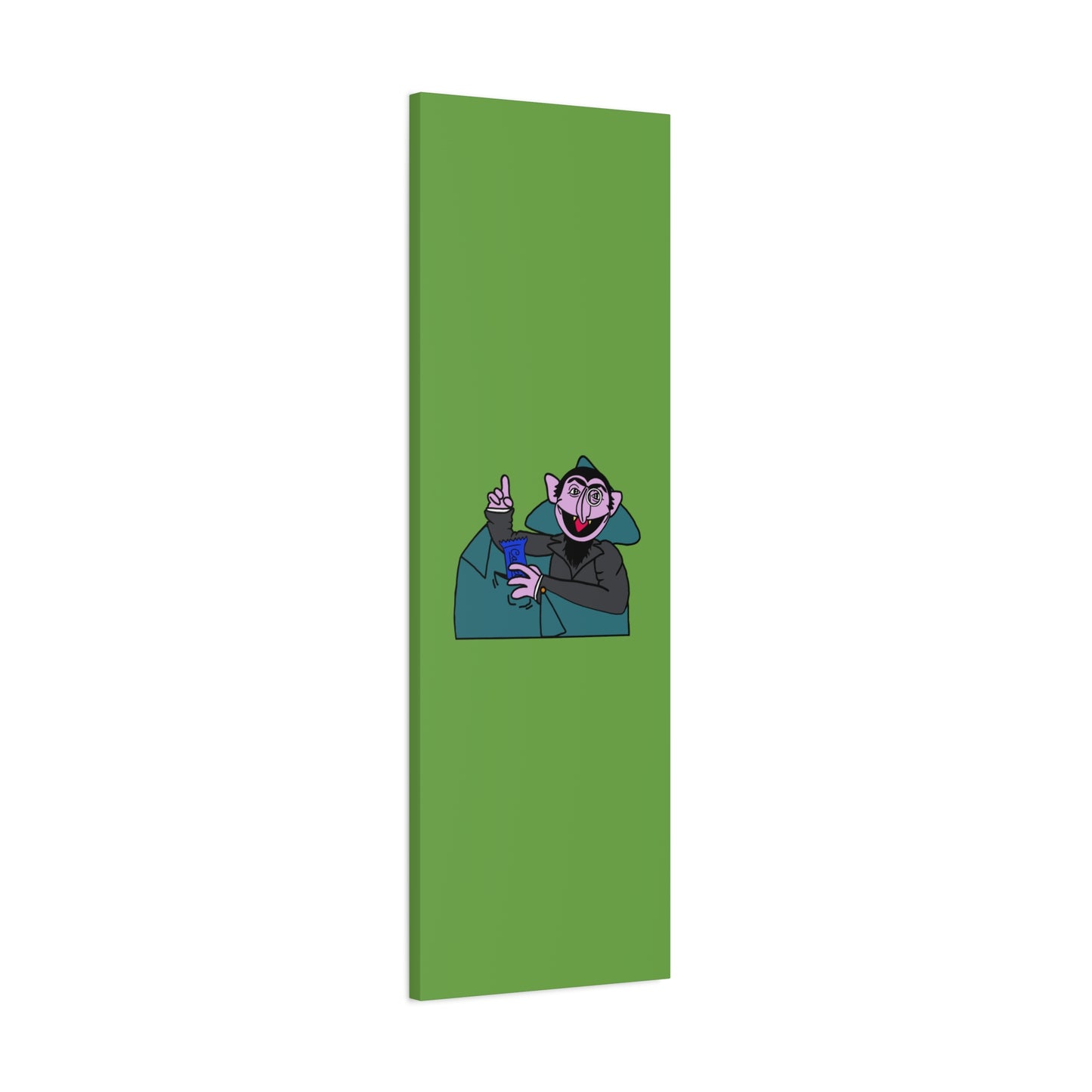 The Count Stealing Candy Canvas Print Green - Sesame Street The Count Parody Art