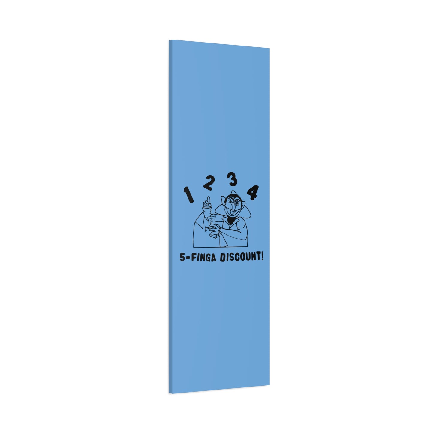 Five Finger Discount Outline Canvas Print Light Blue - Sesame Street The Count Parody Art Print