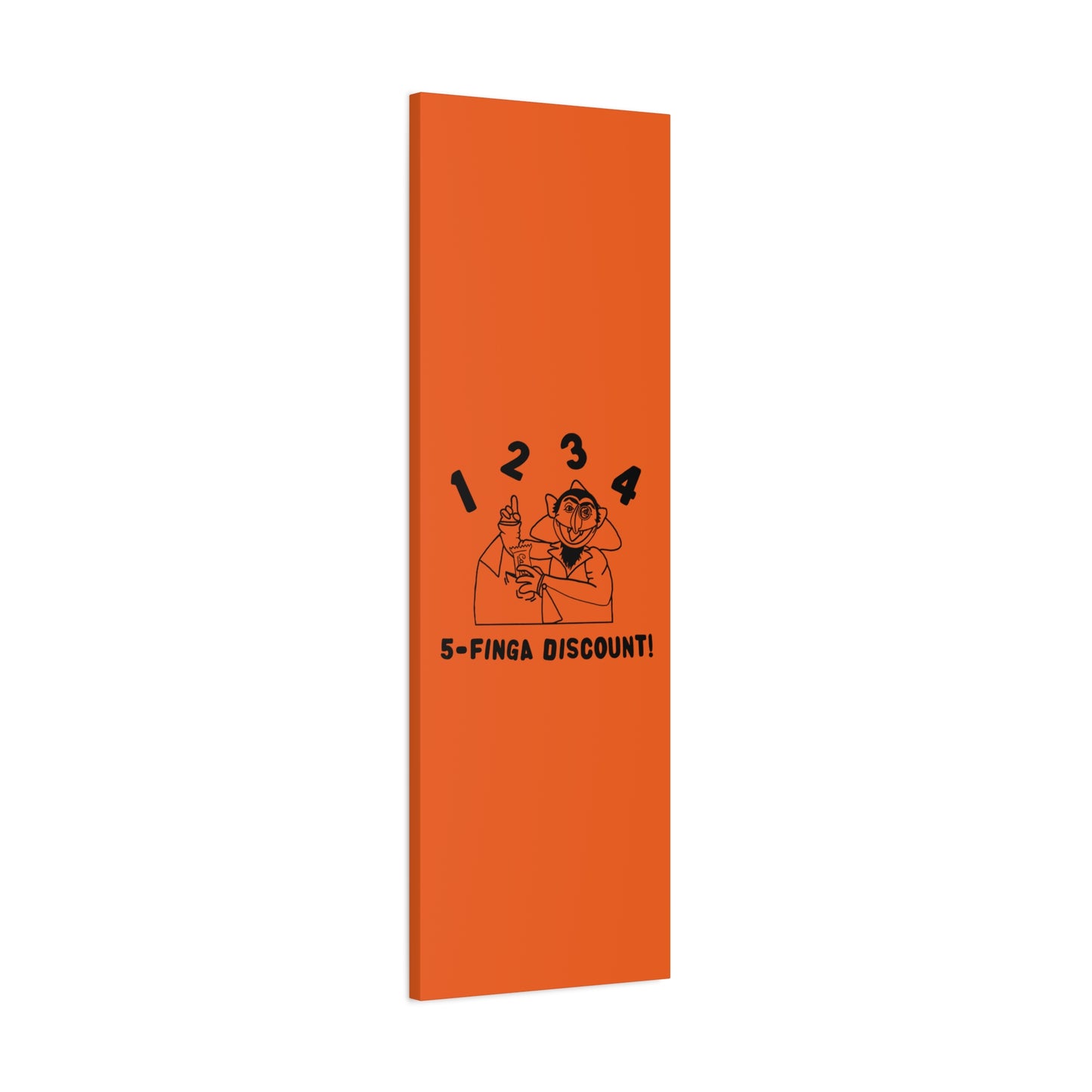 Five Finger Discount Outline Canvas Print Orange - Sesame Street The Count Parody Art Print