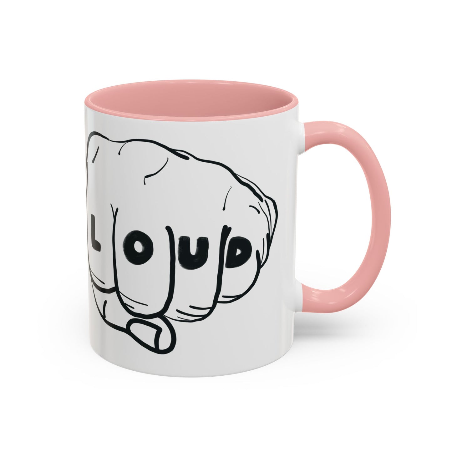 Live Loud Knuckle Tats Tattooed Fists Loudest Accent Mug