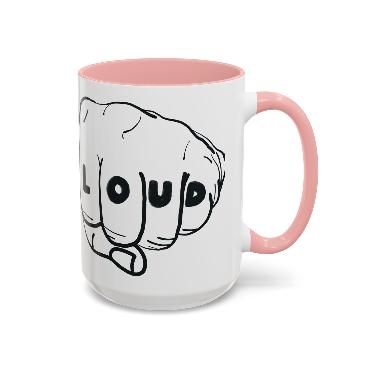 Live Loud Knuckle Tats Tattooed Fists Loudest Accent Mug