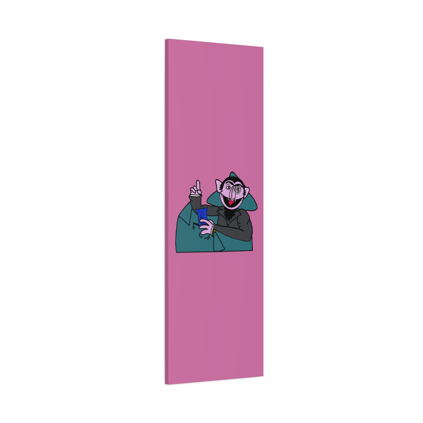 The Count Stealing Candy Canvas Print Light Pink - Sesame Street The Count Parody Art